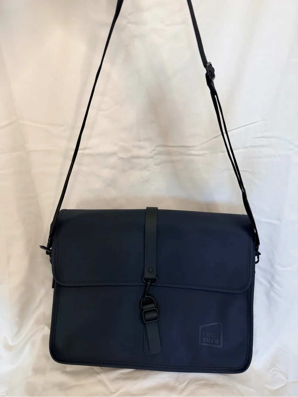 Rains Navy Blue Men’s Messenger Bag with Front Strap